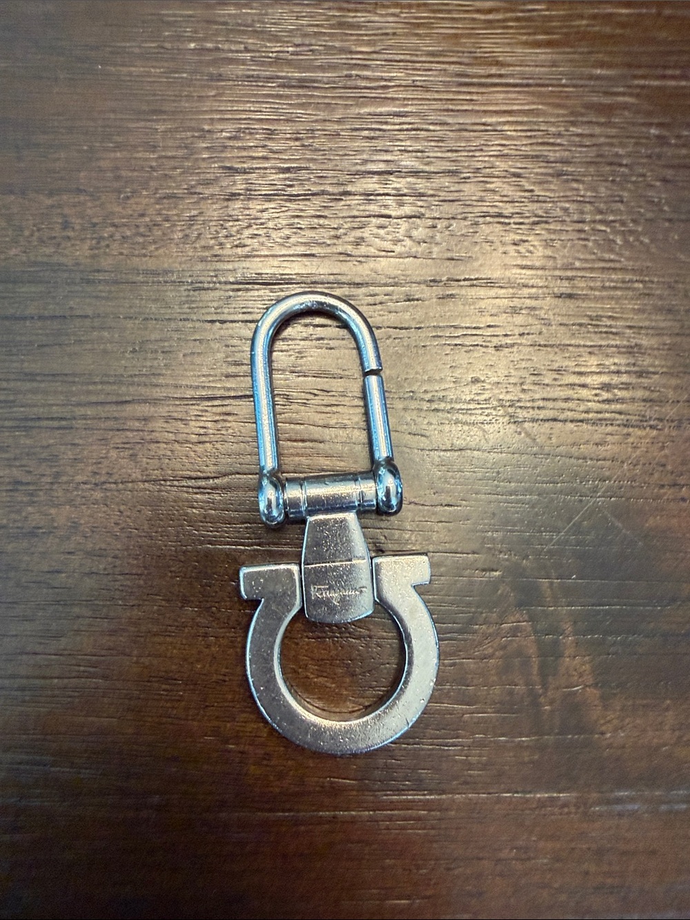 Authentic Ferragamo Silver Horsebit Keychain Clip